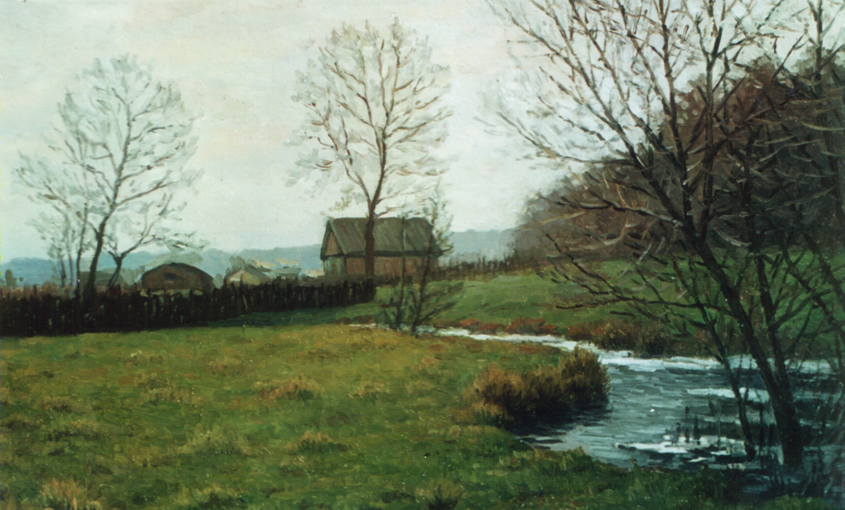 "Весной" оргалит/масло 30см x 45см 1999 г.