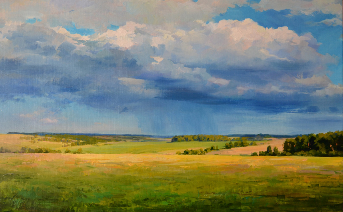 «А где-то дождь» холст, масло 60х100см, 2012 г.