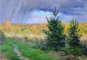 «Дождь надвигается» холст, масло 35х50см, 2014 г. цена 15000 руб.