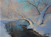 "Морозное утро" холст, масло. 45х60 см, 2016г. цена 17000 руб.