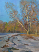 "Последний снег" холст, масло, 45х60 см. 2015 г. цена 15000 руб.